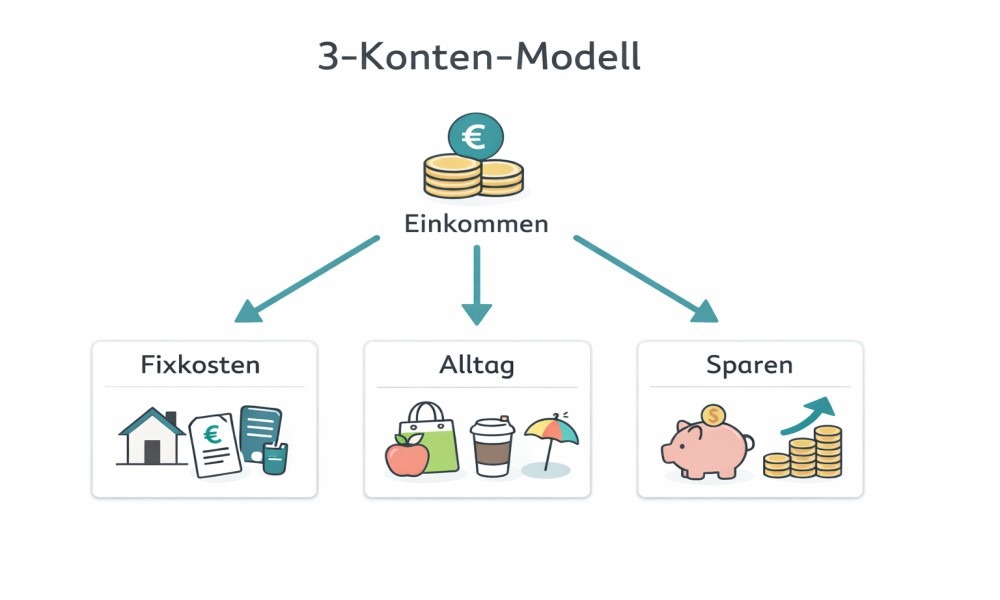 Das 3-Konten-Modell: Endlich Überblick über dein Geld