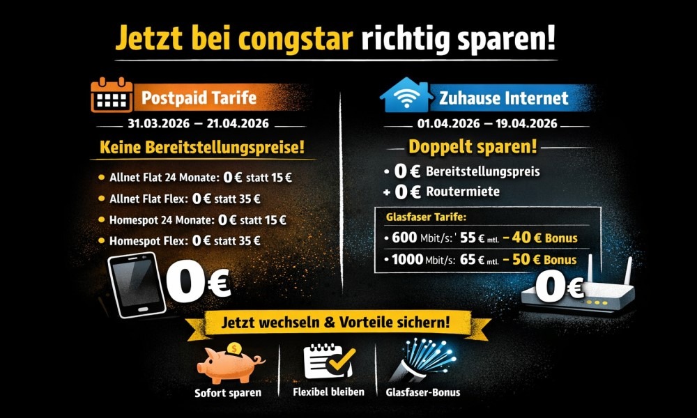 Ist jetzt der perfekte Zeitpunkt, um zu congstar zu wechseln?